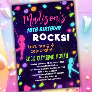 Invitación a la fiesta de cumpleaños por escalada 