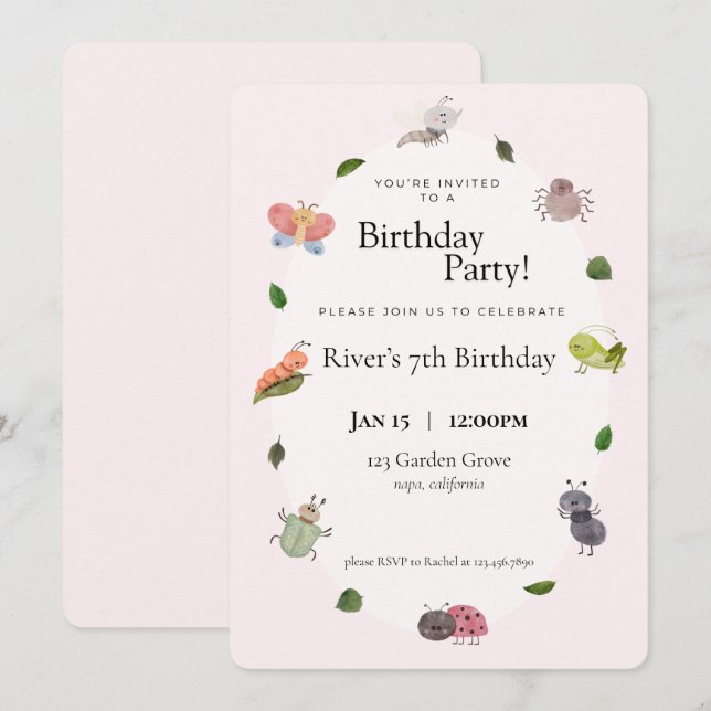 Invitación a la fiesta de cumpleaños por fallos (Anverso / Reverso)