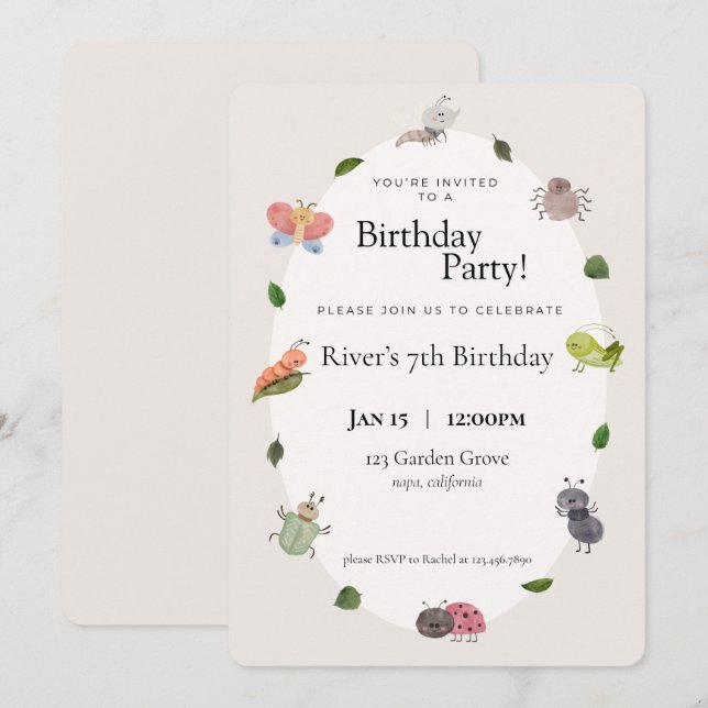 Invitación a la fiesta de cumpleaños por fallos (Anverso / Reverso)