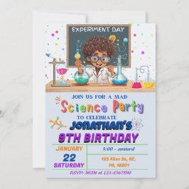 Invitación a la fiesta de cumpleaños por la cienci