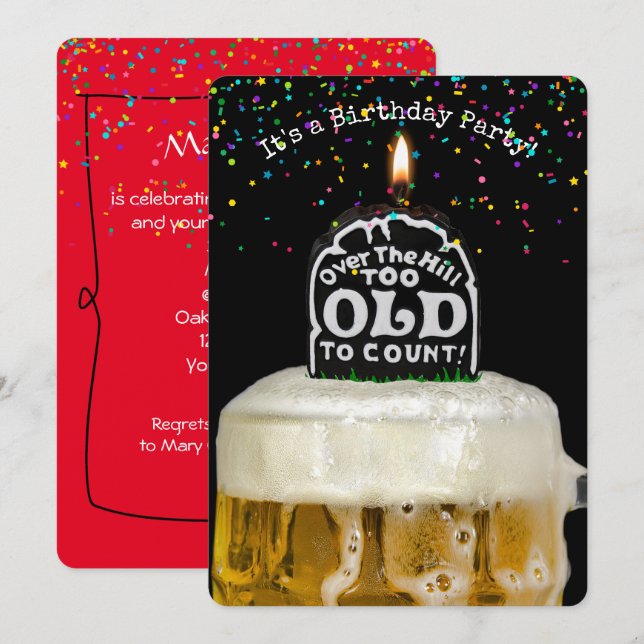 Invitación a la fiesta de cumpleaños por las colin (Anverso / Reverso)