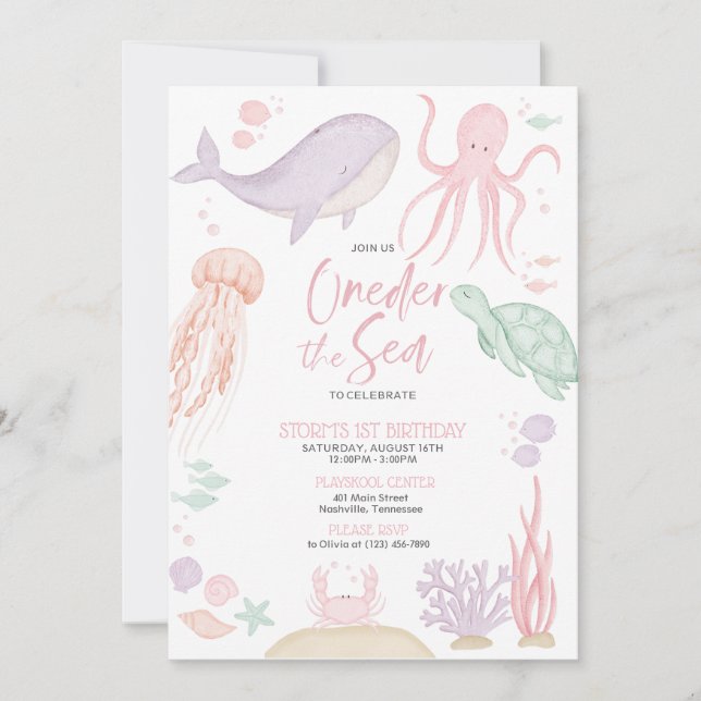 Invitación a la fiesta de cumpleaños por primera v (Anverso)