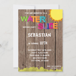 Invitación a la fiesta de cumpleaños por tobogán a