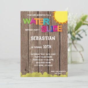 Invitación a la fiesta de cumpleaños por tobogán a