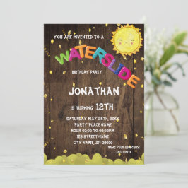 Invitación a la fiesta de cumpleaños por tobogán a