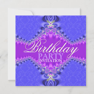 Invitación a la fiesta de cumpleaños Purple & Blue
