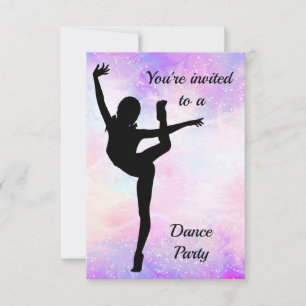 Invitación a la fiesta de cumpleaños Purple Dance