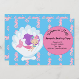 Invitación a la fiesta de cumpleaños púrpura de Si