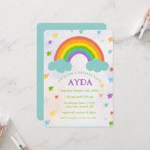 Invitación a la fiesta de cumpleaños Rainbow