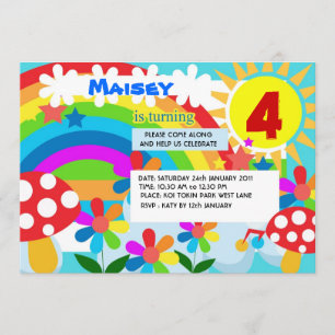 Invitación a la fiesta de cumpleaños Rainbow