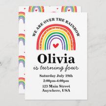 Invitación a la fiesta de cumpleaños Rainbow