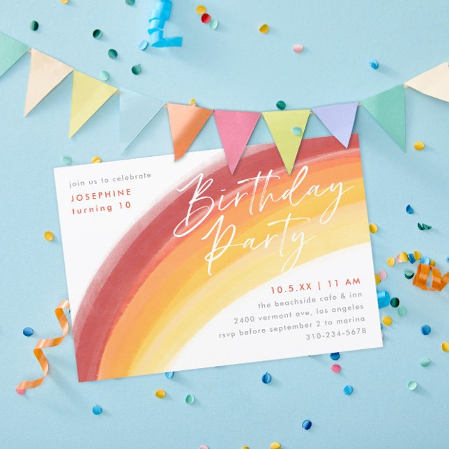 Invitación a la fiesta de cumpleaños Rainbow, Nara (Subido por el creador)