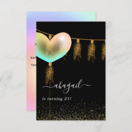 Invitación a la fiesta de cumpleaños Rainbow y Gol