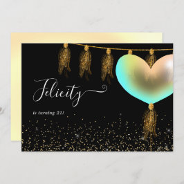 Invitación a la fiesta de cumpleaños Rainbow y Gol