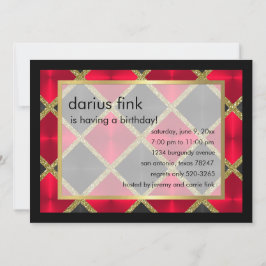 Invitación a la fiesta de cumpleaños Red Black Gol