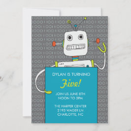 Invitación a la fiesta de cumpleaños Robot