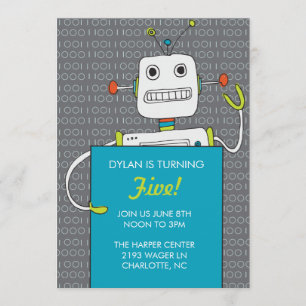 Invitación a la fiesta de cumpleaños Robot