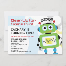 Invitación a la fiesta de cumpleaños Robot