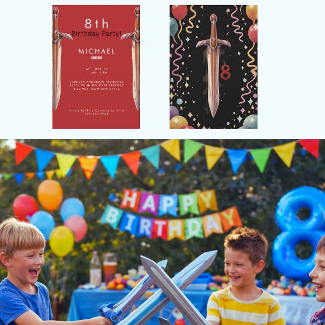 Invitación a la fiesta de cumpleaños roja del 8º E (Subido por el creador)