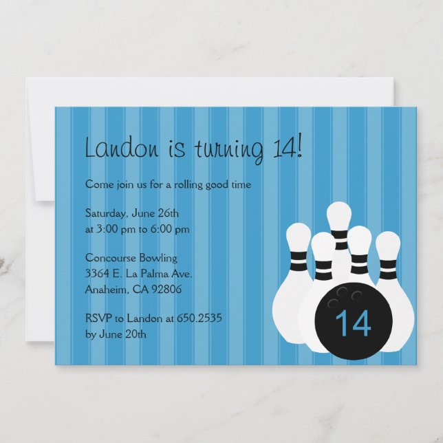 Invitación a la fiesta de cumpleaños - Rosa (Anverso)