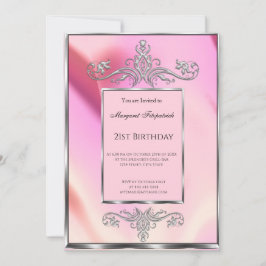 Invitación a la Fiesta de Cumpleaños Rosa 21