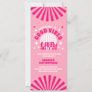 Invitación a la fiesta de cumpleaños rosa de Good 