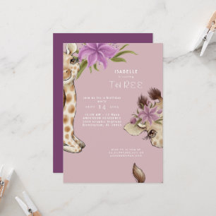 Invitación a la fiesta de cumpleaños rosada de Cut