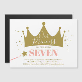 Invitación a la fiesta de cumpleaños rosada de la 