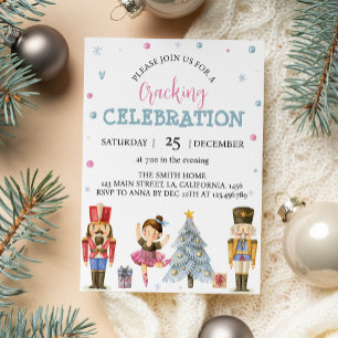 Invitación a la fiesta de cumpleaños rosada de los
