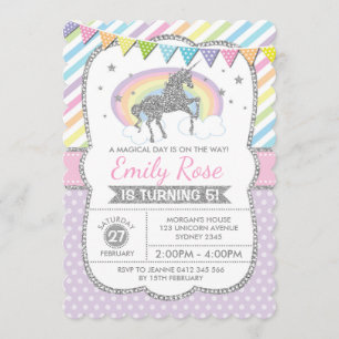 Invitación a la fiesta de cumpleaños rosado de Rai