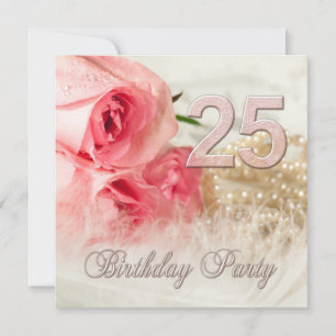 Invitación a la fiesta de cumpleaños, rosas y perl