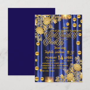 Invitación a la fiesta de cumpleaños Royal Blue Go