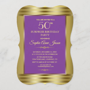 Invitación a la fiesta de cumpleaños Royal Purple 