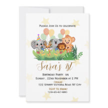 Invitación a la Fiesta de Cumpleaños Safari de la