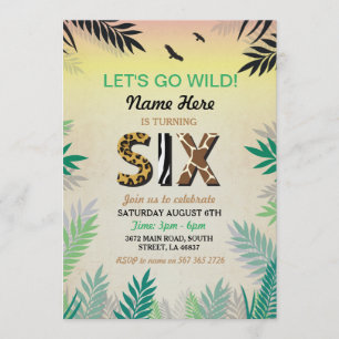 Invitación a la fiesta de cumpleaños Safari ZOO de