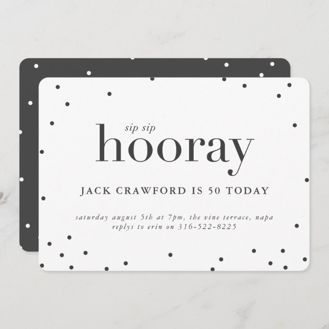 Invitación a la fiesta de cumpleaños Sip Sip Sip S (Anverso / Reverso)