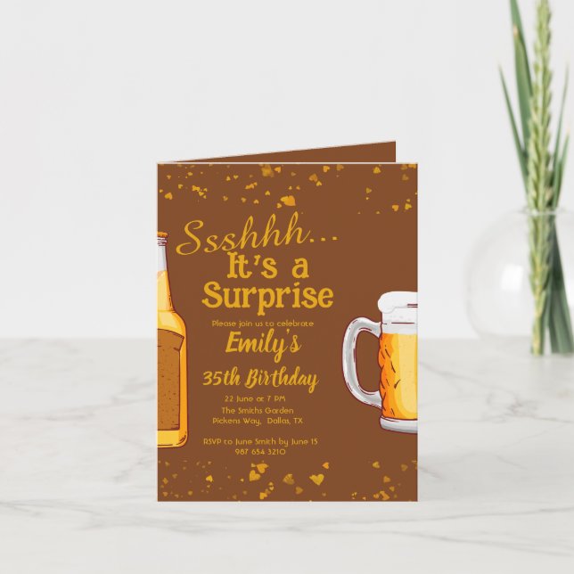 Invitación a la fiesta de cumpleaños sorpresa de l (Anverso)