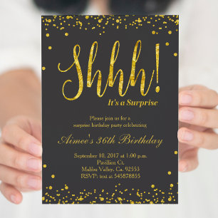 Invitación a la fiesta de cumpleaños sorpresa Oro