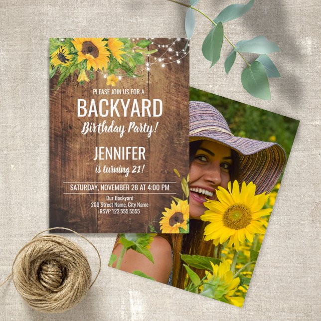 Invitación a la fiesta de cumpleaños Sunflowers Ba (Subido por el creador)