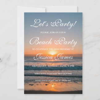 Invitación a la fiesta de cumpleaños Sunset Beach