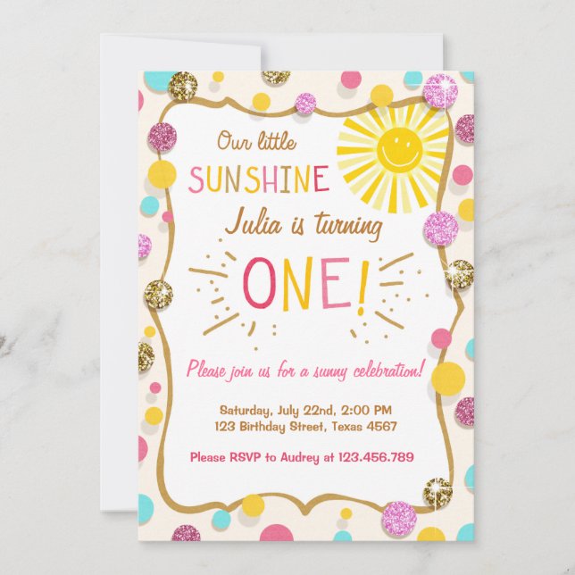 Invitación a la fiesta de cumpleaños Sunshine Lemo (Anverso)