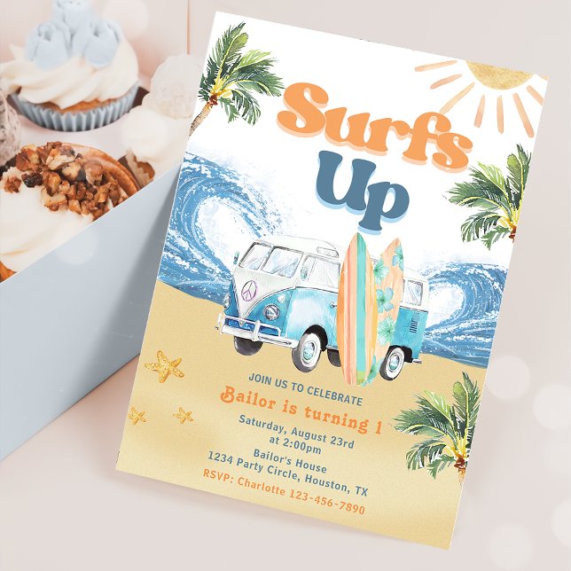 Invitación a la Fiesta de Cumpleaños Surfs Up Beac (Subido por el creador)