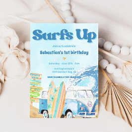 Invitación a la fiesta de cumpleaños Surfs Up Beac