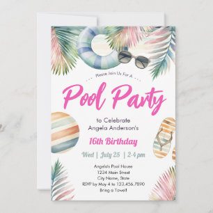 Invitación a la Fiesta de Cumpleaños Sweet Sixteen