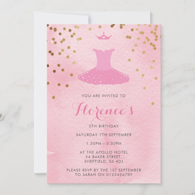 Invitación a la fiesta de cumpleaños temática de B (Anverso)