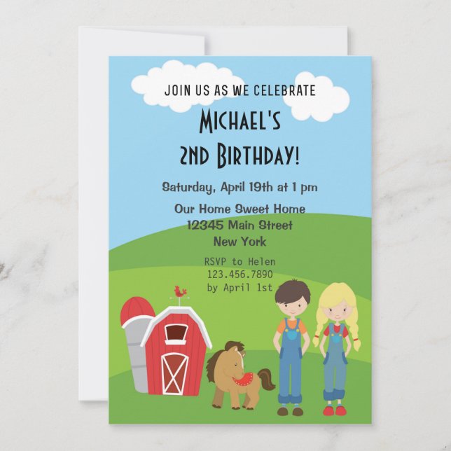 Invitación a la fiesta de cumpleaños temática de l (Anverso)