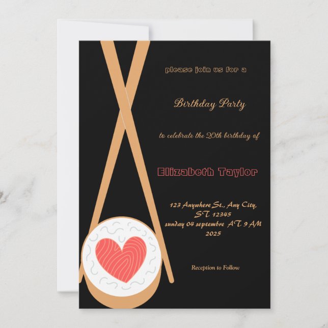 Invitación a la fiesta de cumpleaños temática de s (Anverso)