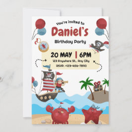 Invitación a la fiesta de cumpleaños temática del 