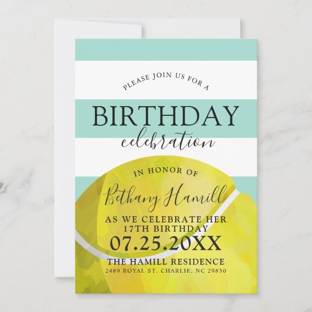 Invitación a la fiesta de cumpleaños temática del  (Anverso)