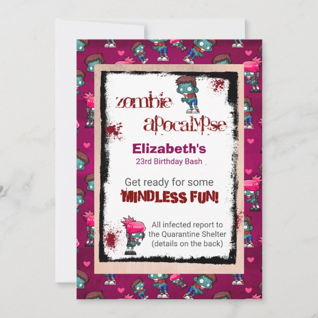 Invitación a la fiesta de cumpleaños temática del  (Anverso)